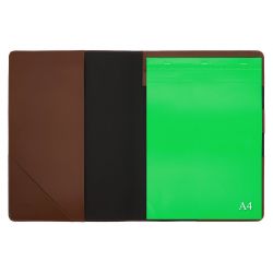 Conférencier A4 en cuir marron 