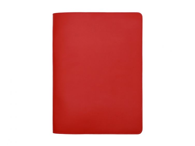Conférencier A4 en cuir rouge coquelicot 