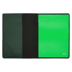 Conférencier A4 en cuir vert anglais