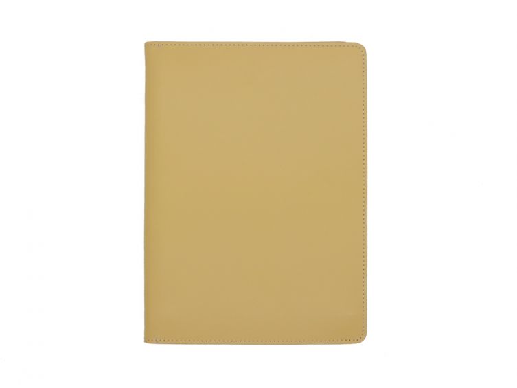 Conférencier A5 en cuir beige cafe latte 