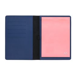 Conférencier A5 en cuir bleu cobalt 