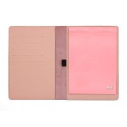 Conférencier A5 en cuir rose