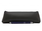 Grande trousse triangle en cuir gris fer