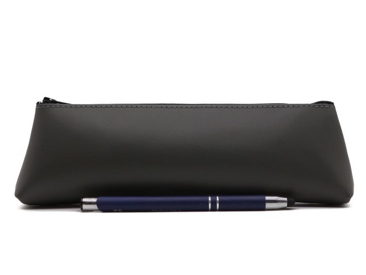 Grande trousse triangle en cuir gris fer