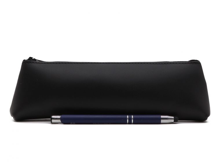 Grande trousse triangle en cuir noir