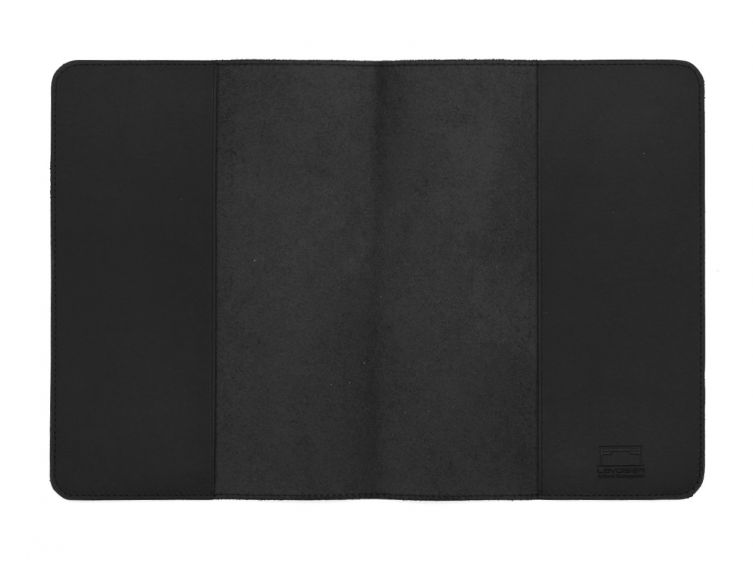Protège cahier A5 en cuir noir