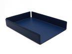 Bac à courrier en cuir bleu cobalt format A4
