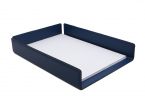 Bac à courrier en cuir bleu cobalt format A4