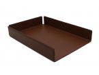 Bac à courrier en cuir marron format A4
