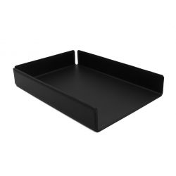 Bac à courrier en cuir noir format A4