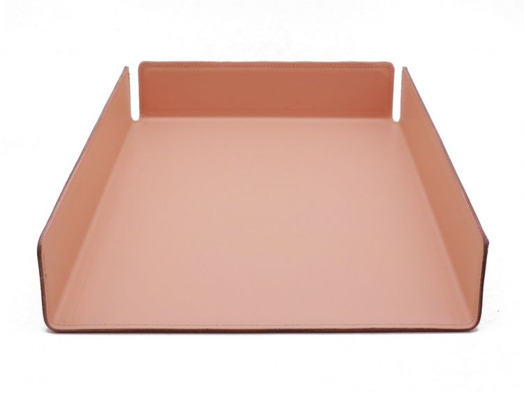 Bac à courrier en cuir rose format A4