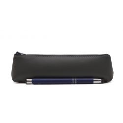 Petite trousse triangle en cuir gris fer