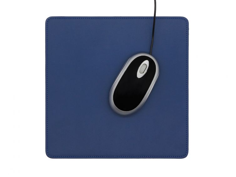Tapis souris en cuir bleu cobalt