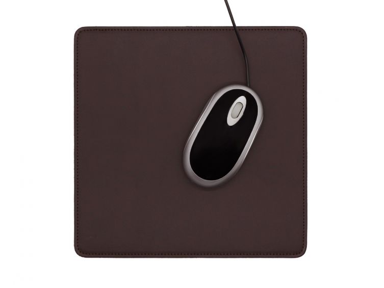 Tapis souris en cuir marron foncé