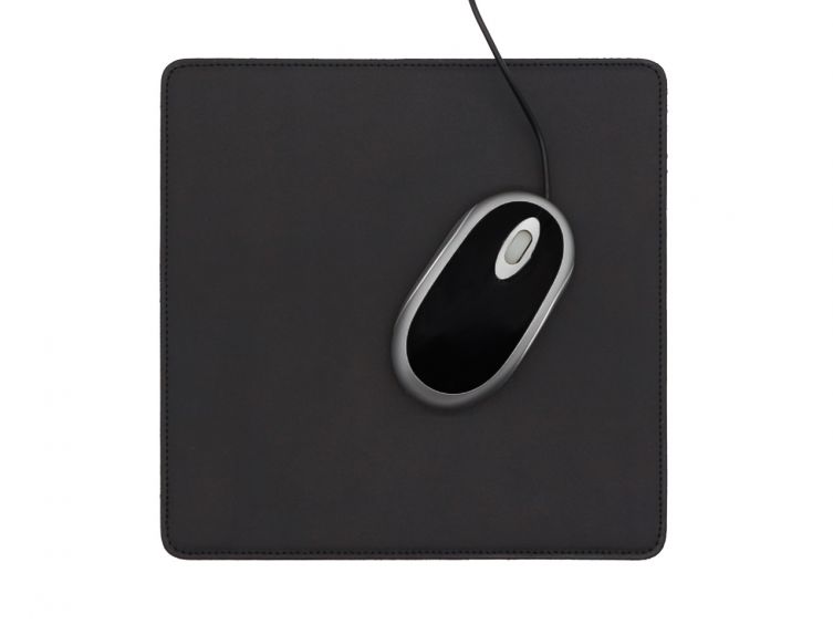 Tapis souris en cuir noir