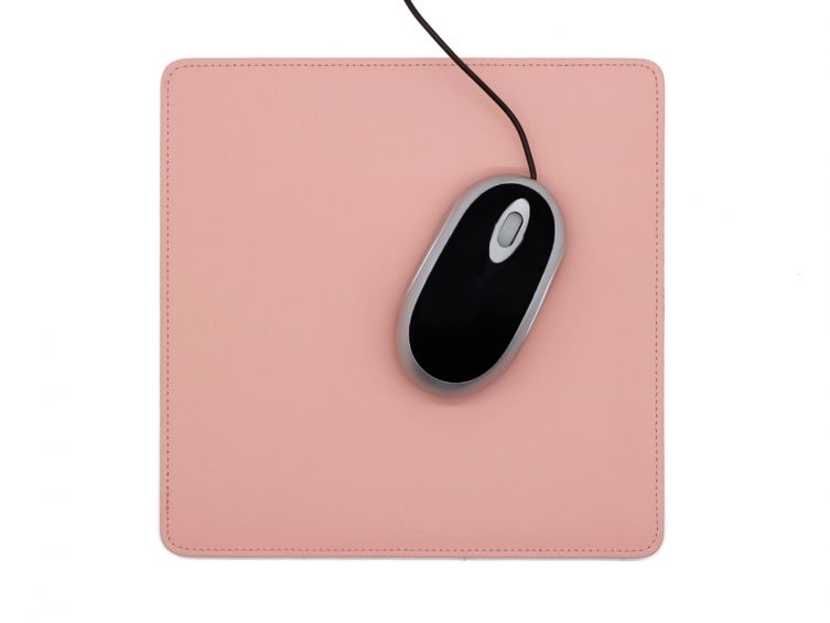 Tapis souris en cuir rose