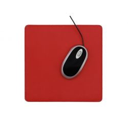 Tapis souris en cuir rouge coquelicot 
