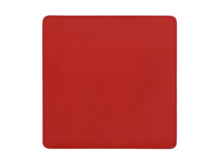 Tapis souris en cuir rouge coquelicot 