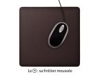 Tapis souris cossu en cuir marron foncé
