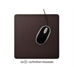 Tapis souris cossu en cuir marron foncé