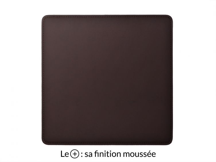 Tapis souris cossu en cuir marron foncé