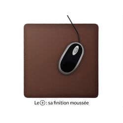 Tapis souris cossu en cuir marron 