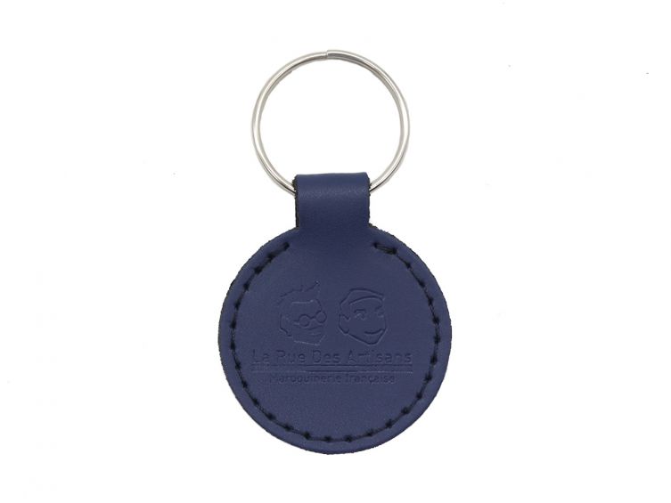 Porte-clé en cuir rond