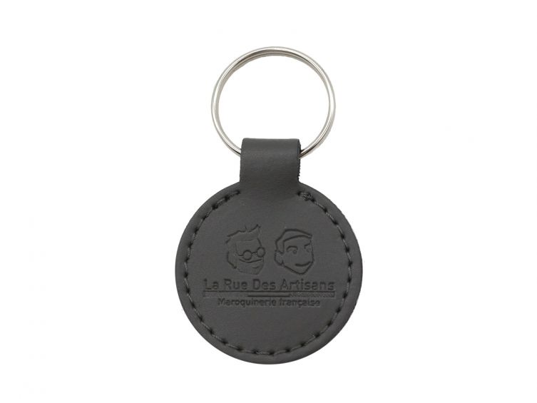 Porte-clé en cuir rond