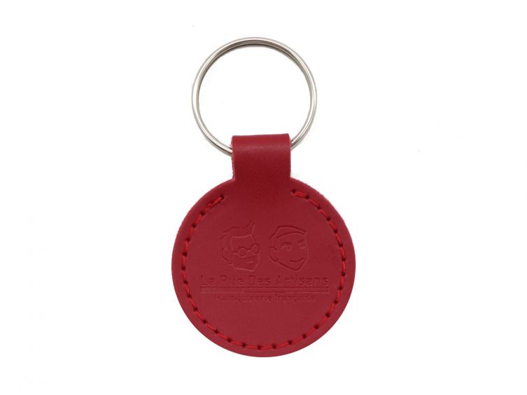 Porte-clé en cuir rond