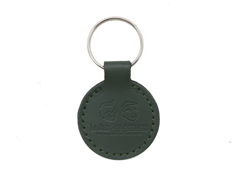 Porte-clé en cuir rond
