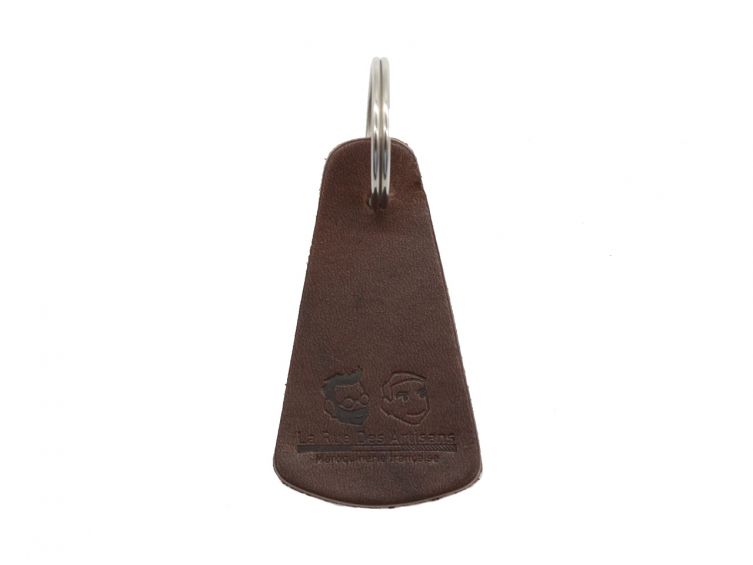 Porte-clé en cuir triangle