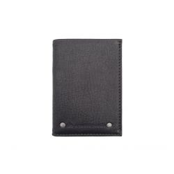 Porte carte 2 volets en cuir noir - 921