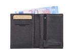 Porte carte 2 volets en cuir noir - 921