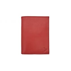 Portefeuille "Luxe" en cuir rouge - 15 cm, 3 volets - PM-005-01