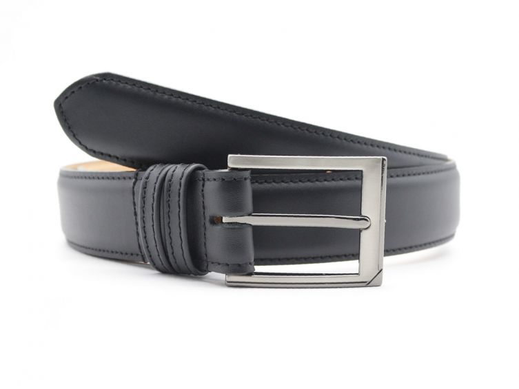 Ceinture en cuir lisse noir 6097