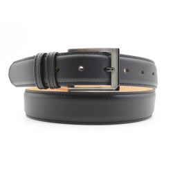 Ceinture en cuir lisse noir 6097