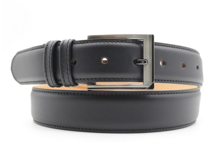 Ceinture en cuir lisse noir 6097