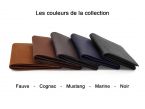 Porte monnaie Baroudeur en cuir marine - 9147