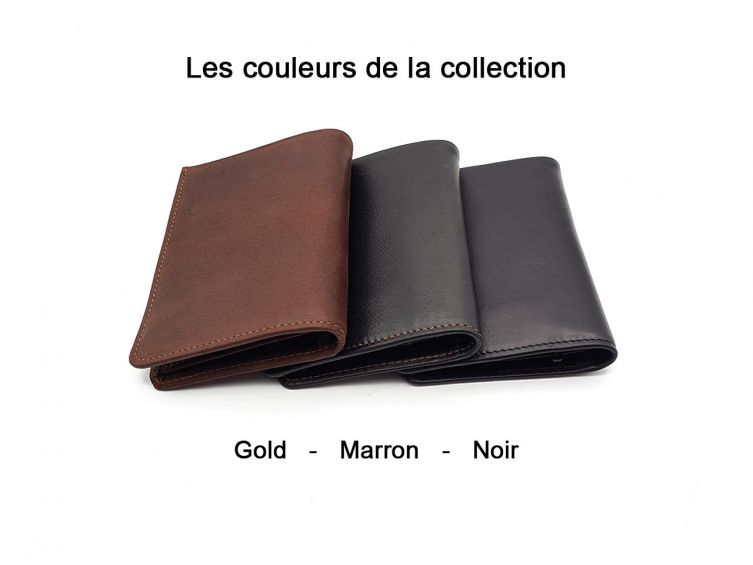 Portefeuille avec passant ceinture cuir marron - 036