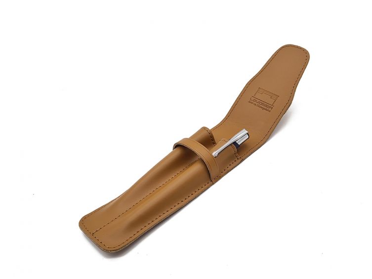 Etui 2 stylos en cuir gold