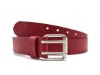 Ceinture mixte en cuir rouge double perforation 4007 R
