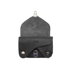 Porte-monnaie original en cuir noir - 414