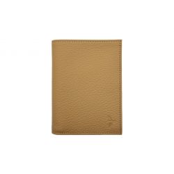 Portefeuille en cuir grainé gold - 13 cm, 2 volets - PM-001-05