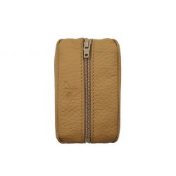 Porte-monnaie grain de café en cuir grainé beige - PM-035-05