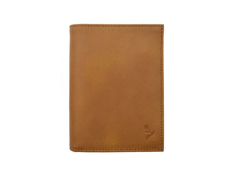 Portefeuille "Luxe" en cuir gold - 13 cm, 2 volets - PM-001-01