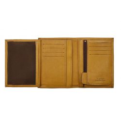 Portefeuille "Luxe" en cuir gold - 13 cm, 3 volets - PM-002-01