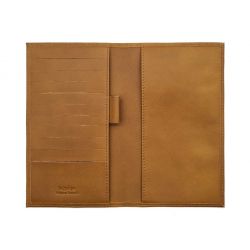 Porte chéquier "Luxe" tout cuir Gold, talon haut - PM-012-01 