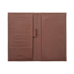 Porte chéquier "Luxe" tout cuir marron, talon haut - PM-012-01 