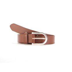 Ceinture cuir doublé gold, boucle rectangle acier poli 5029 