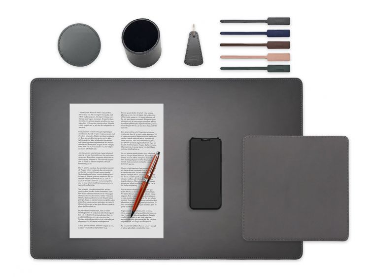 Set de bureau gris fer